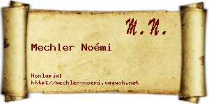 Mechler Noémi névjegykártya